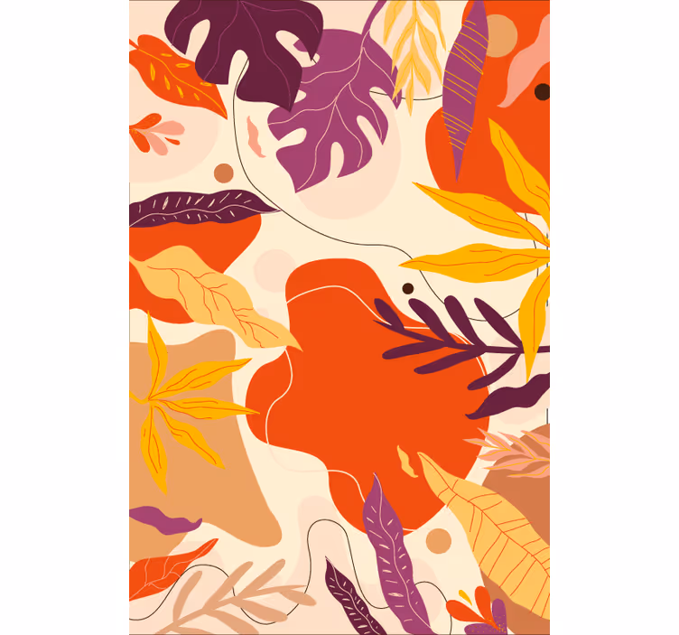 Nature wallpaper colourful abstract foliage - TenStickers