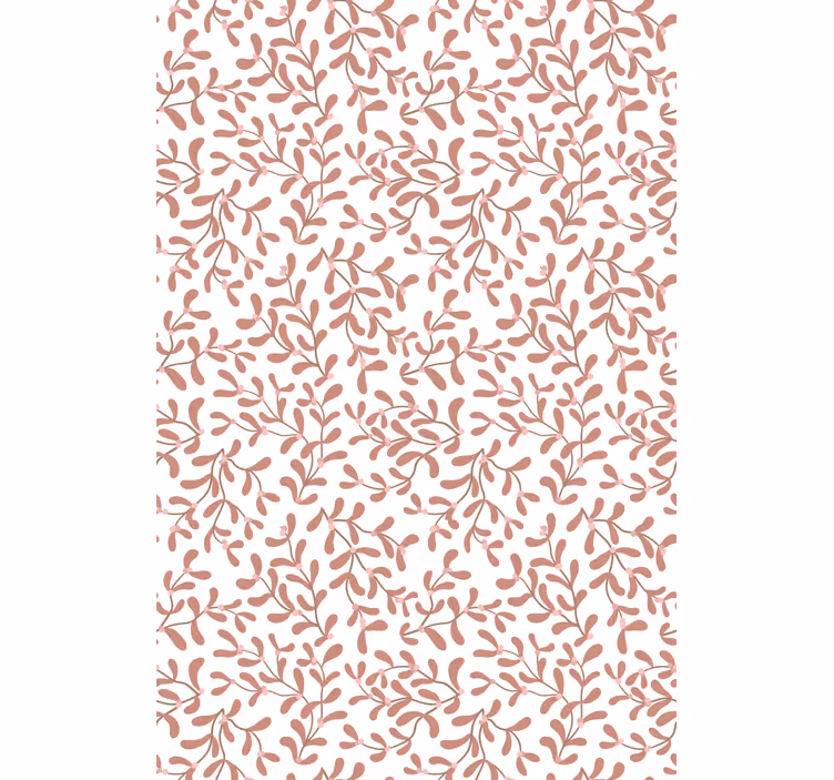 Nature wallpaper terracotta small leaves pattern - TenStickers