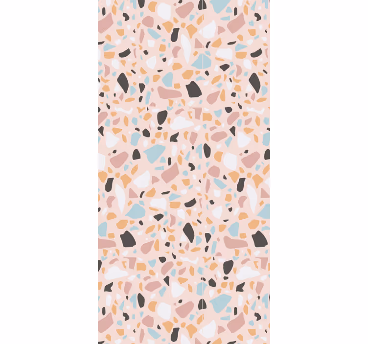Textured wallpaper in pink and blue watercolor terrazzo - TenStickers