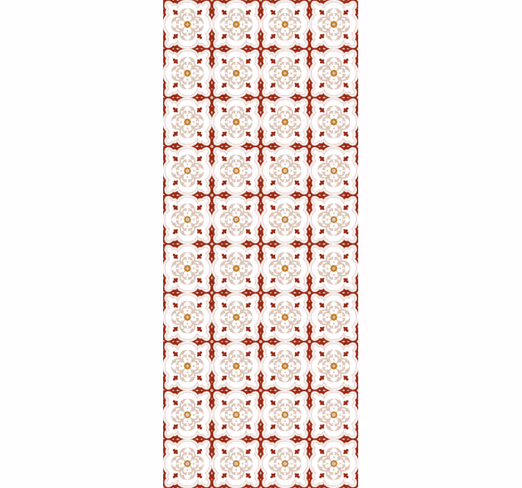 Red shaped tiles wallpaper - TenStickers