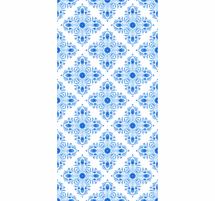 Tiles wallpaper fontaine blue tile effect - TenStickers