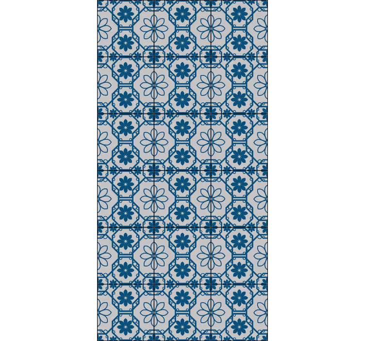 Tiles wallpaper floral mosaic design - TenStickers