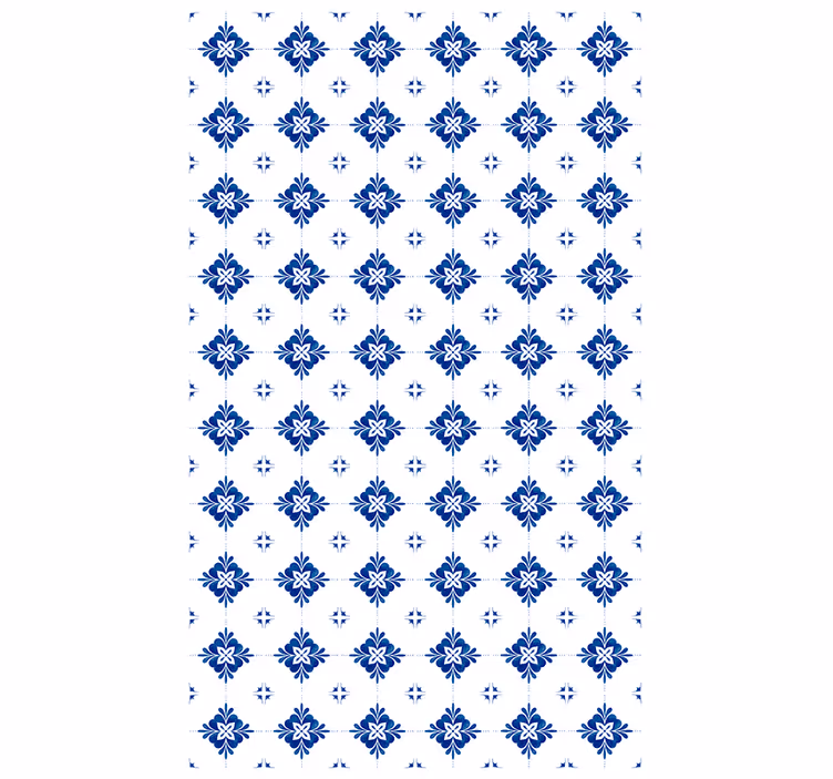 Tiles wallpaper with ceramic floral design - TenStickers
