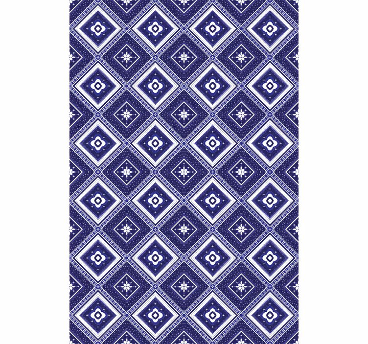 Tiles wallpaper blue diamond pattern - TenStickers