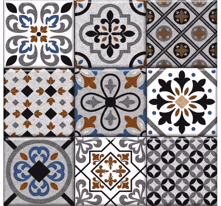 Tiles wallpaper moroccan dark design - TenStickers