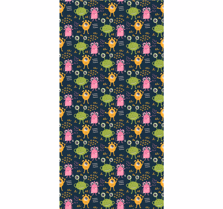 Wallpaper childrens room funny colorful aliens design - TenStickers
