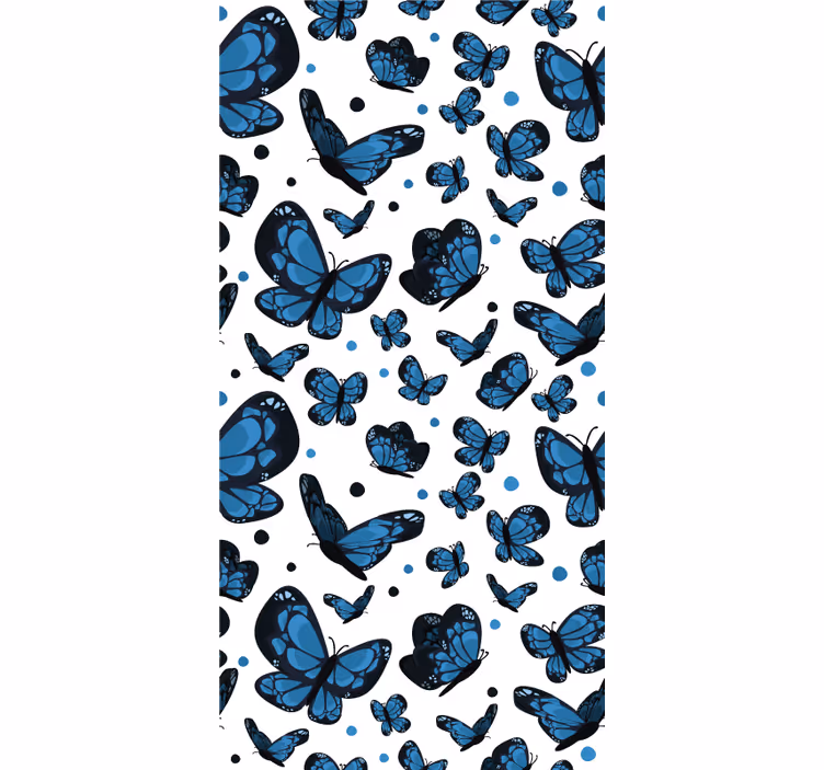 Wallpaper childrens room blue butterfly - TenStickers