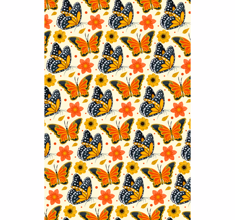 Wallpaper childrens room butterflies floral design - TenStickers