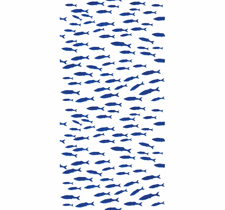 Wallpaper childrens room swarming fish design - TenStickers