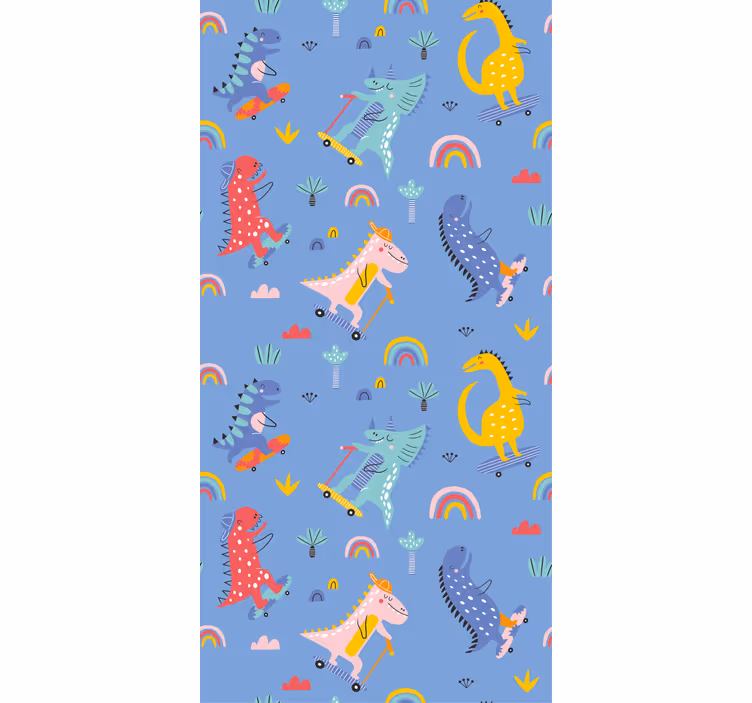 Wallpaper childrens room skateboarding scene - TenStickers