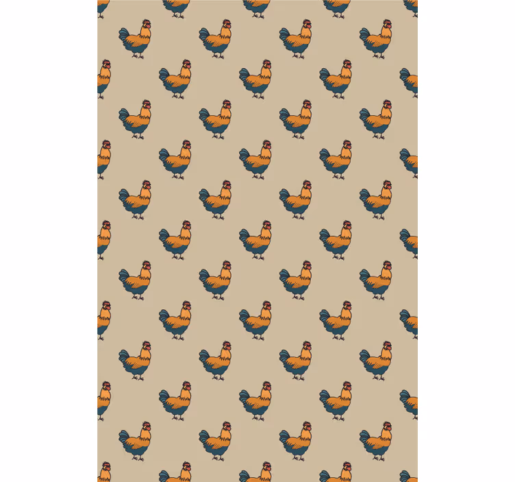 Wallpaper childrens room charming rooster design - TenStickers