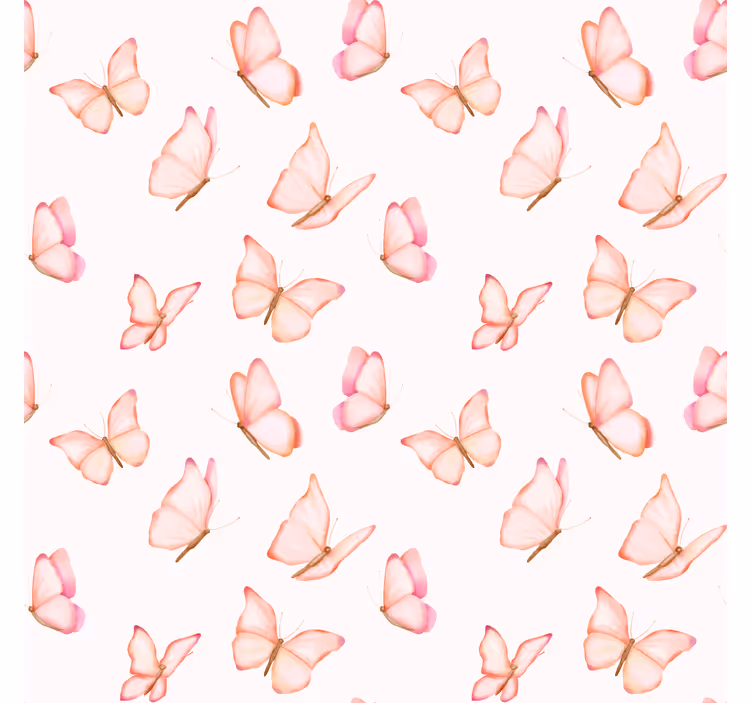 Butterfly wallpaper in pink pattern - TenStickers