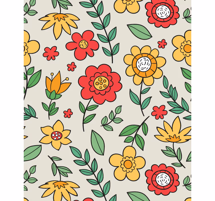 Hallway wallpaper with vibrant colorful design - TenStickers