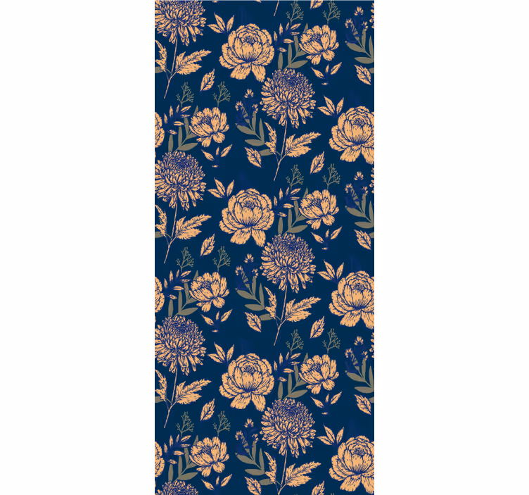 Hallway wallpaper in navy elegant pattern - TenStickers