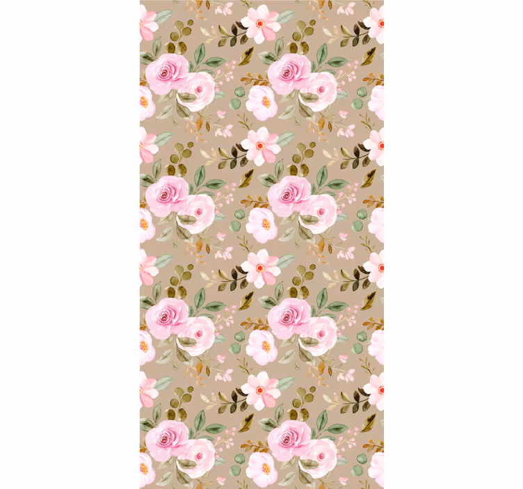 Hallway wallpaper in pink floral designs - TenStickers