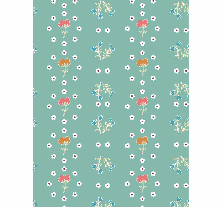 Hallway wallpaper in turquoise theme design - TenStickers