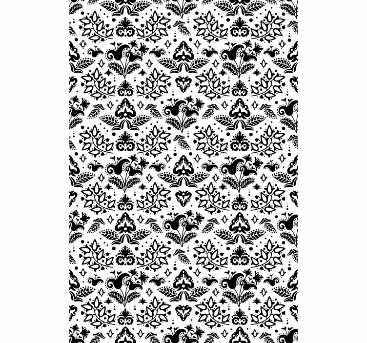 Hallway wallpaper with elegant floral elements - TenStickers