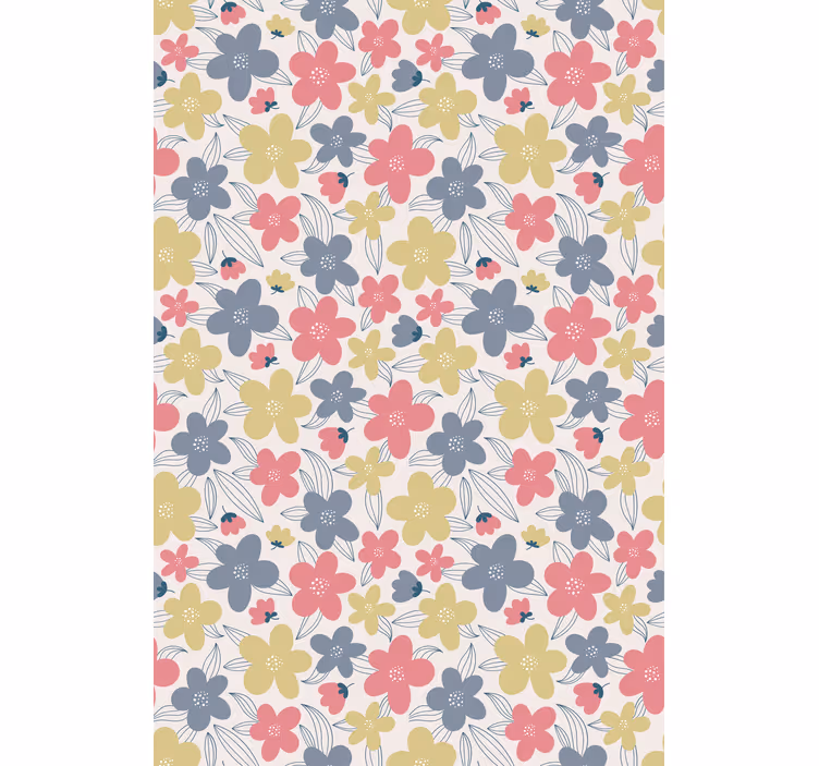 Nordic wallpaper light-colored floral pattern - TenStickers