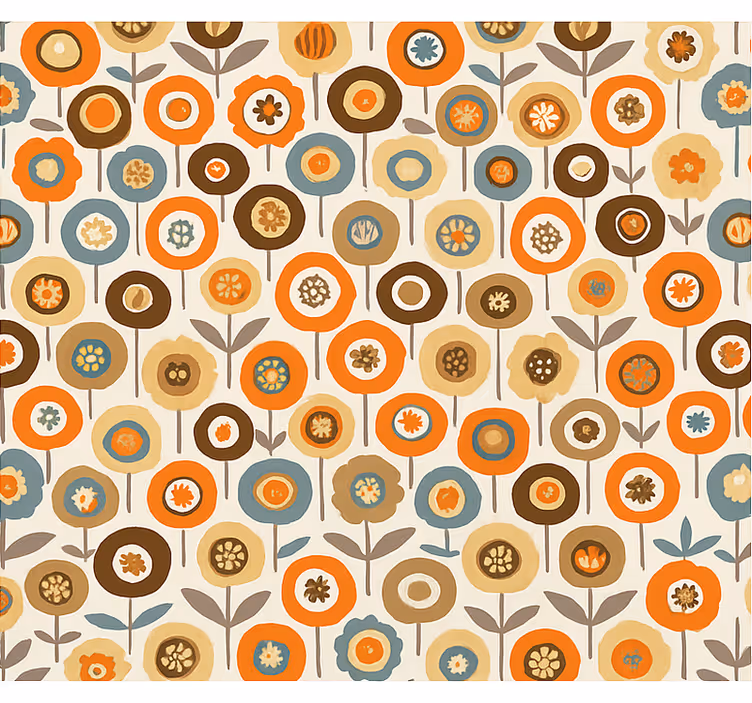 Nordic wallpaper colourful vintage flowers - TenStickers
