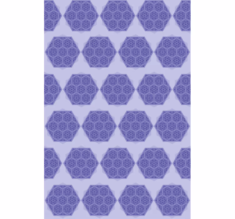 Wallpaper patterns intricate purple hexagons - TenStickers