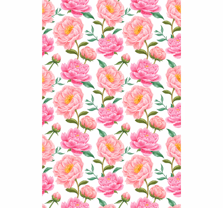 Classic wallpaper pink blossom - TenStickers