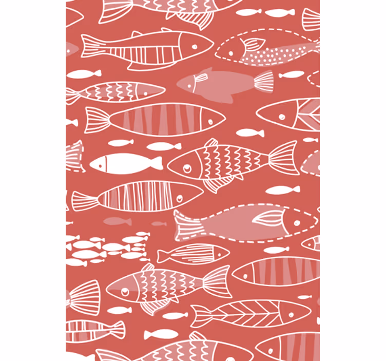 Living room wallpaper with abundant sea life - TenStickers