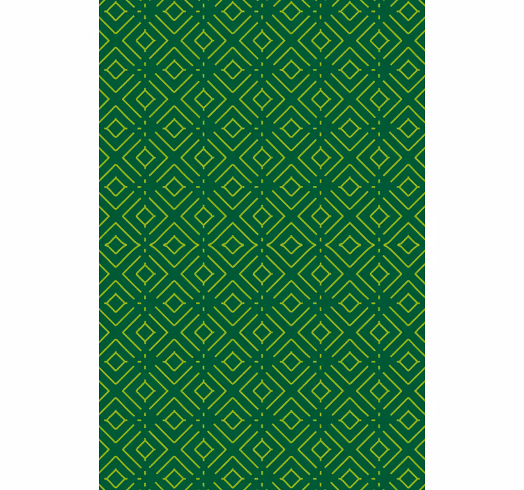 Living room wallpaper geometric green design - TenStickers