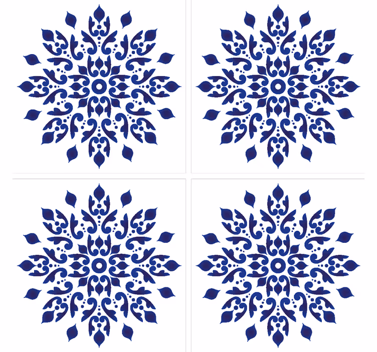 Tiles wallpaper round classic tile design - TenStickers