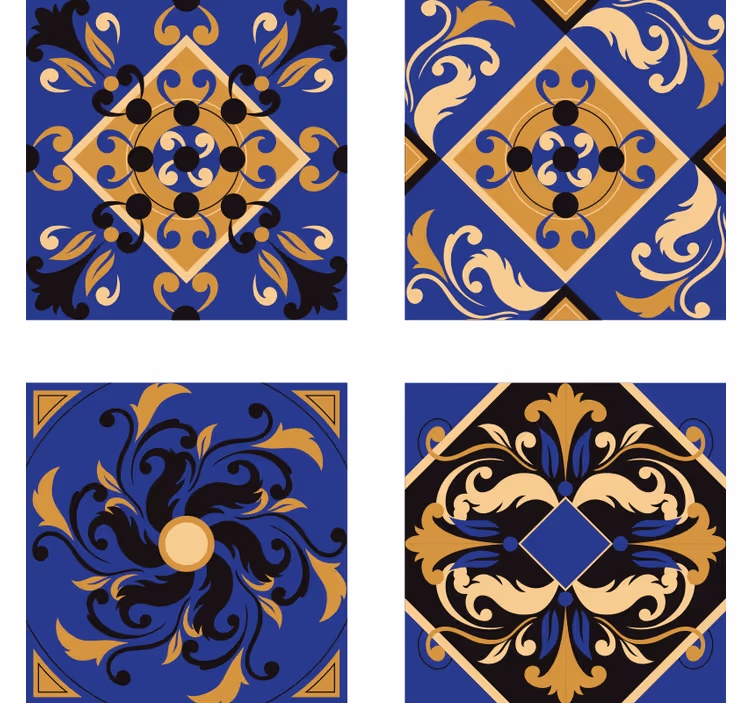 Tiles wallpaper ornamental tile design - TenStickers