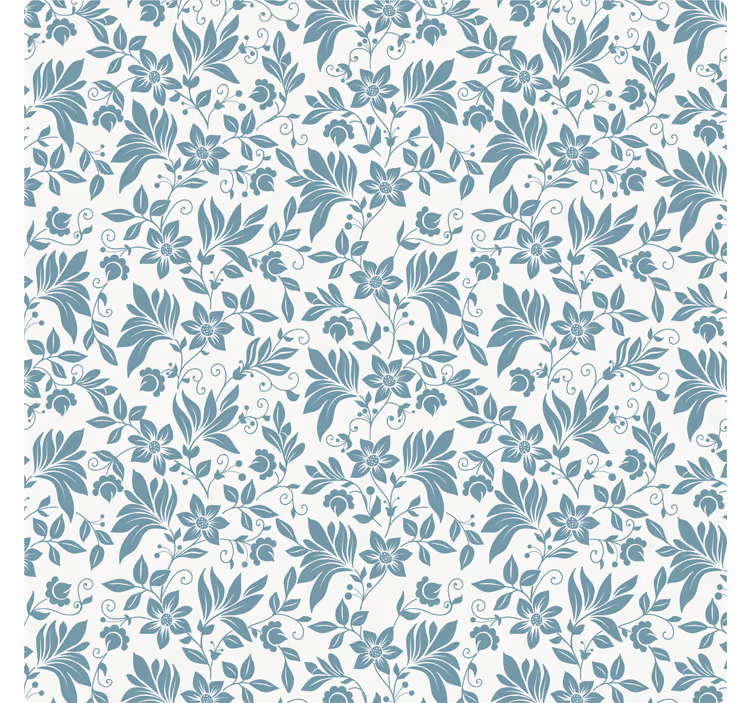 Tiles wallpaper turquoise floral design wallpaper - TenStickers
