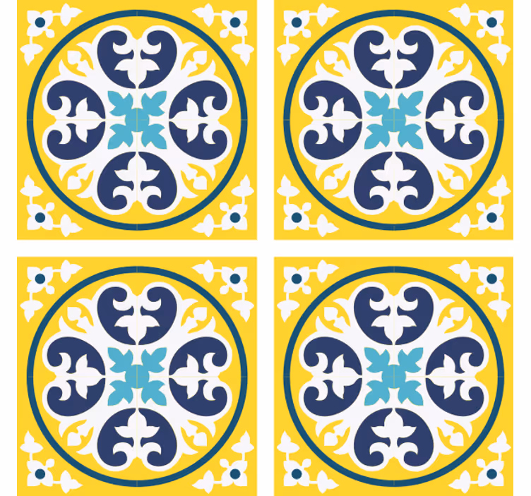 Tiles wallpaper floral pattern ceramic design - TenStickers