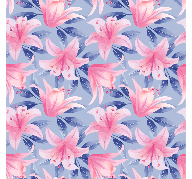 Flowers wallpaper pink and purple watercolor flowers - TenStickers