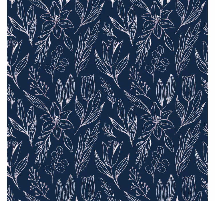 Flowers wallpaper lilies seamless floral pattern - TenStickers
