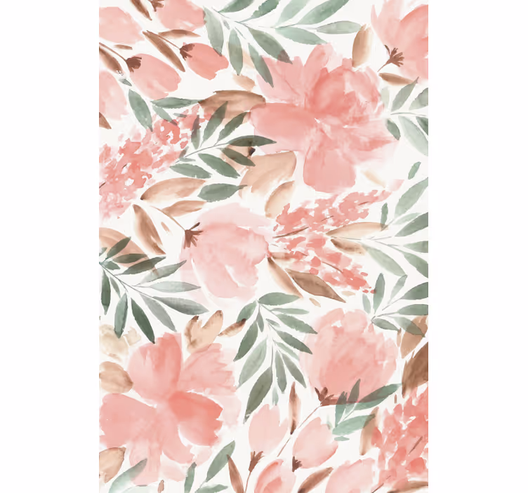 Flowers wallpaper blooming blossoms - TenStickers