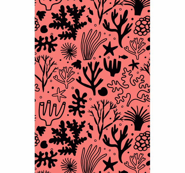 Tree wallpaper australian leaves in red and black - TenStickers