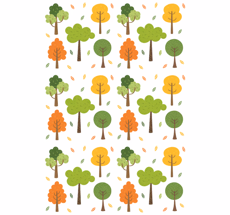 Colorful pattern tree wallpaper - TenStickers