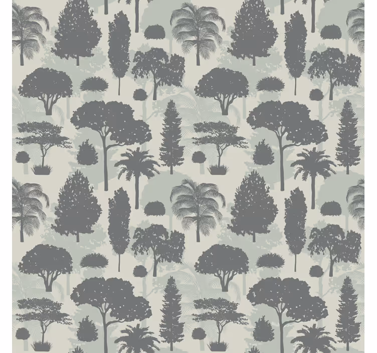 Tree wallpaper silhouetted forest design - TenStickers