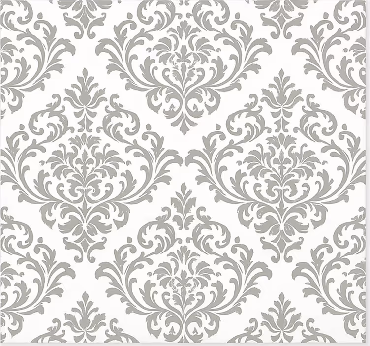 Living room wallpaper baroque grey design - TenStickers