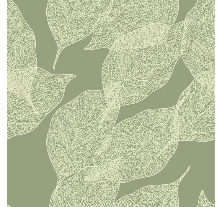 Kitchen wallpaper large leaf pattern - TenStickers