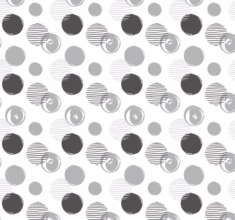 Kitchen wallpaper with gray circles pattern - TenStickers