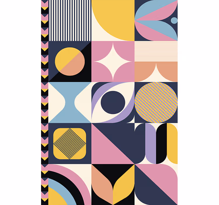 Modern wallpaper multi-figure geometric art - TenStickers