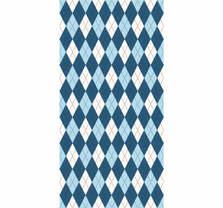 Modern wallpaper in blue diamond pattern - TenStickers