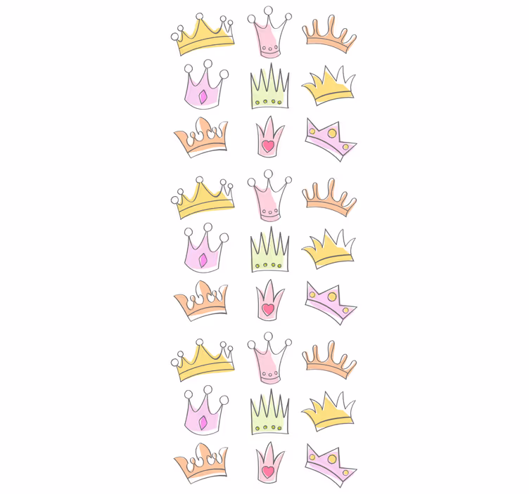 Wallpaper childrens room crown motif pattern - TenStickers