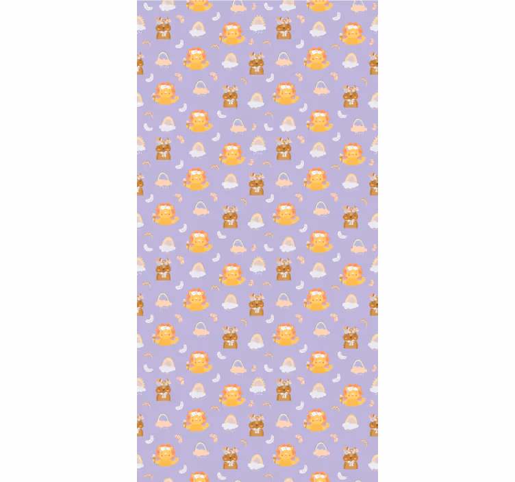 Wallpaper childrens room baby animals and rainbows - TenStickers