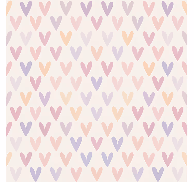 Teenage bedroom wallpaper pastel heart design - TenStickers