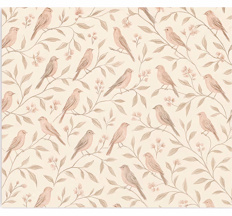 Teenage bedroom wallpaper vintage bird trail - TenStickers