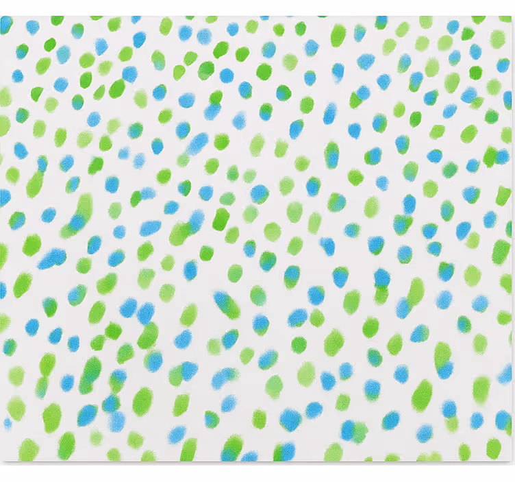 Teenage bedroom wallpaper in blue and green dots - TenStickers