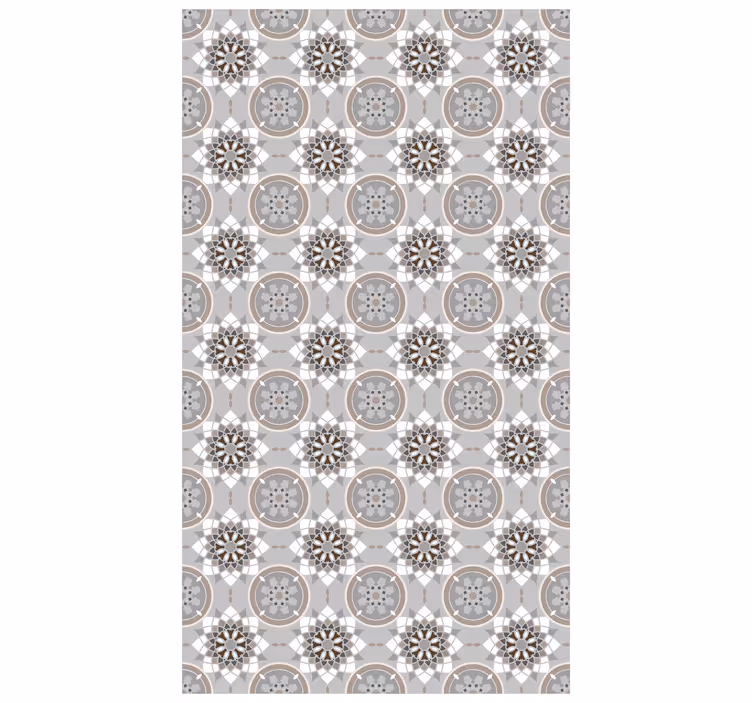 Kitchen wallpaper floor flower tiles - TenStickers