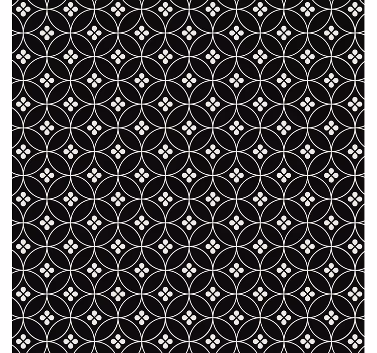 Kitchen wallpaper with floral tiles - TenStickers