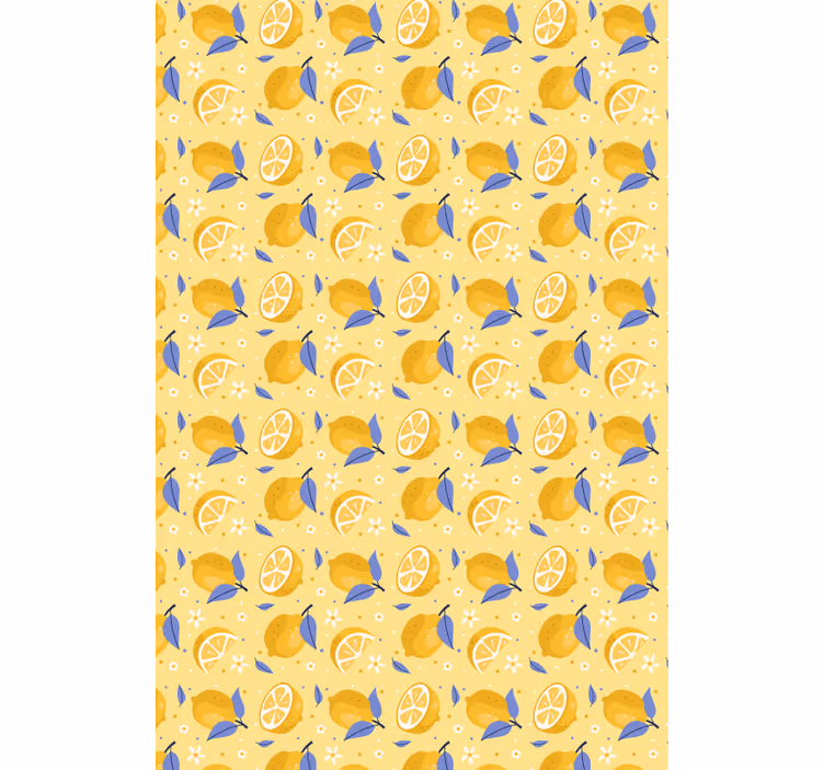 Lemon pattern delight kitchen wallpaper - TenStickers